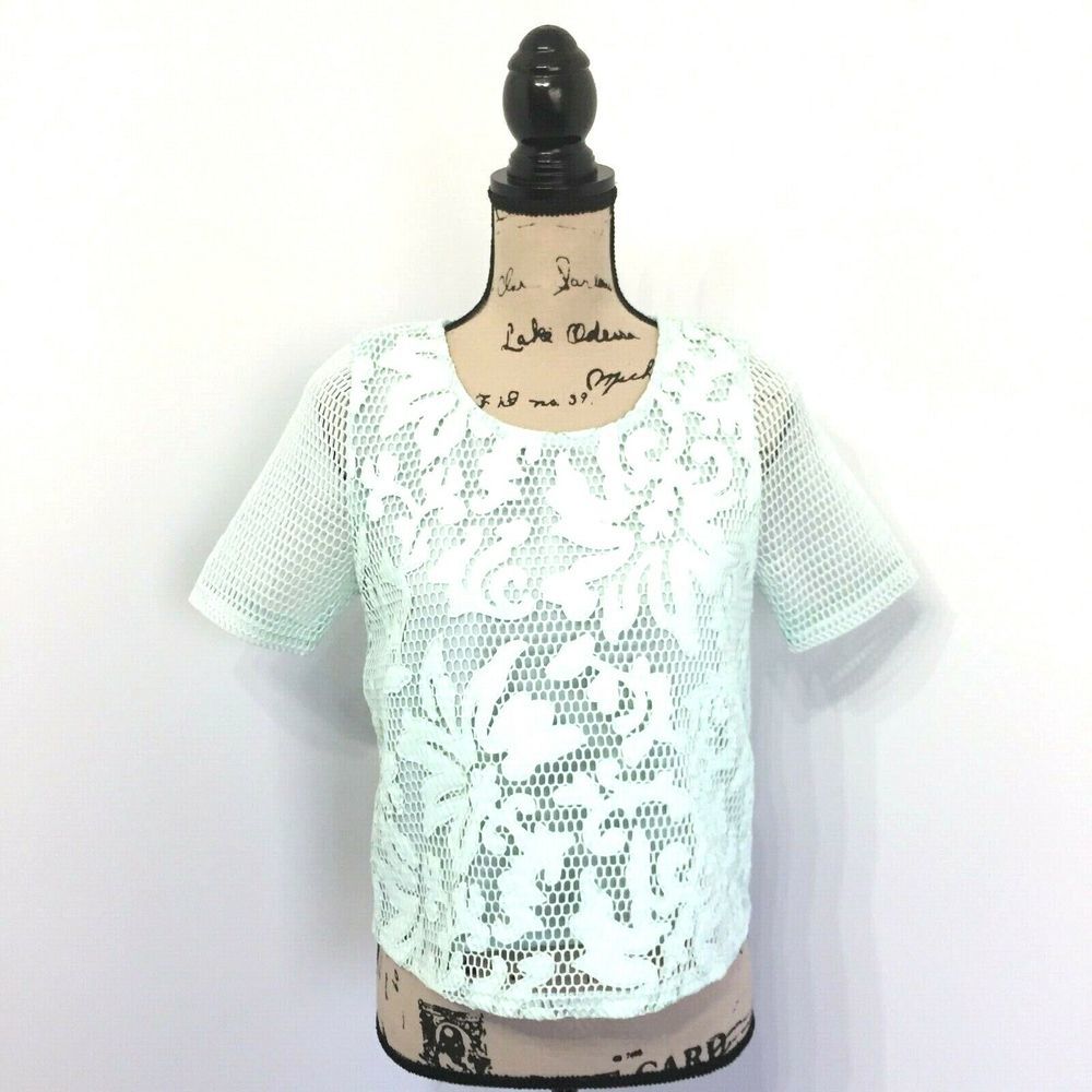 Gianni Bini Medium Shirt Blue Short Sleeve